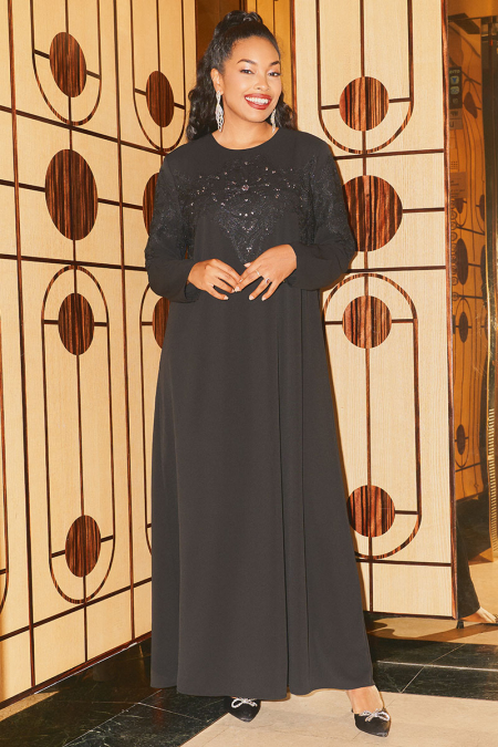 Kejora Flared Dress - Black