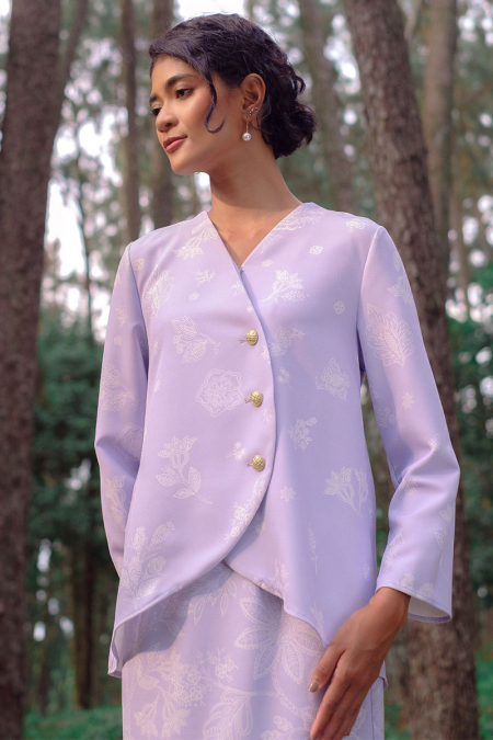 Naqila Blouse & Skirt - Lilac Print