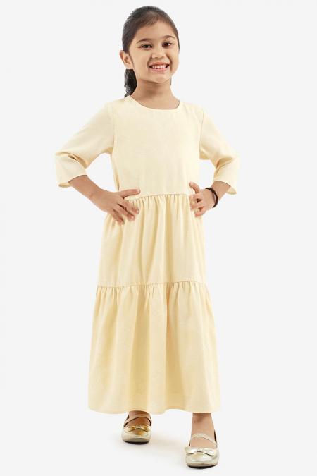 KIDS Raiqa Dress - Butter Yellow Print