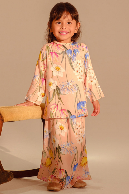 KIDS Hasna Set - Peach Garden