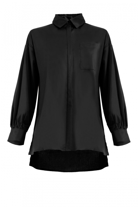 Makena Front Button Shirt - Black