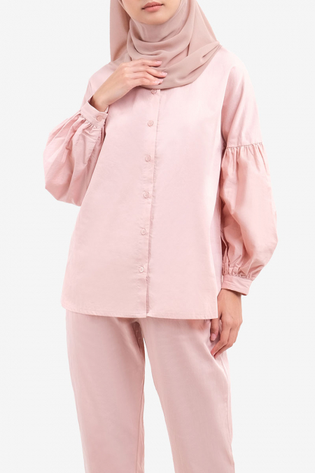 Chayse Lantern Sleeve Blouse - Soft Pink