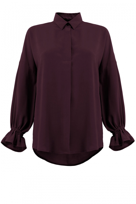 Elliyah Henley Button Shirt - Prune