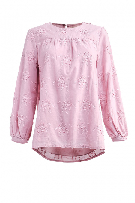 Zaheera Embroidered Blouse - Dusty Pink