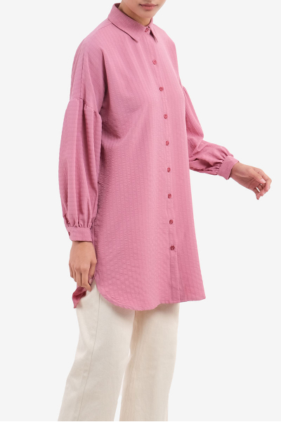 Evalyn Front Button Shirt Tunic