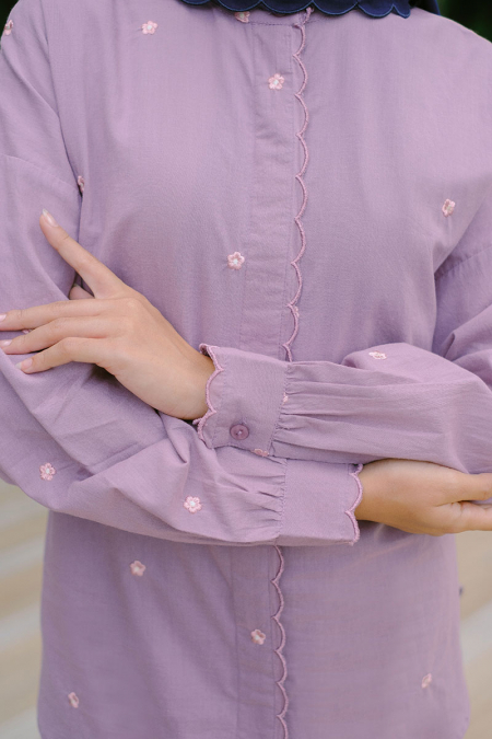 Ricaela Embroidered Blouse - Lavender Floral