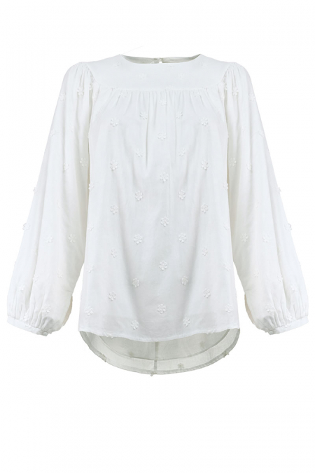 Korinna Embroidered Blouse - White