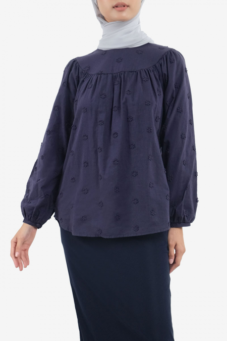 Korinna Embroidered Blouse - Eclipse