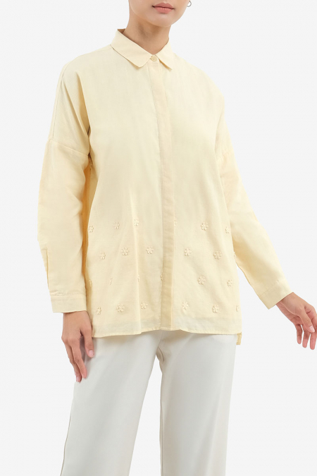 Lavinya Front Button Shirt - Buttermilk