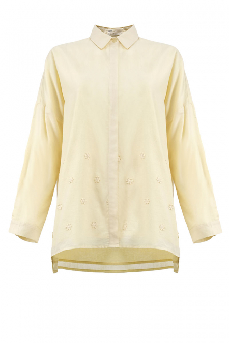 Lavinya Front Button Shirt - Buttermilk