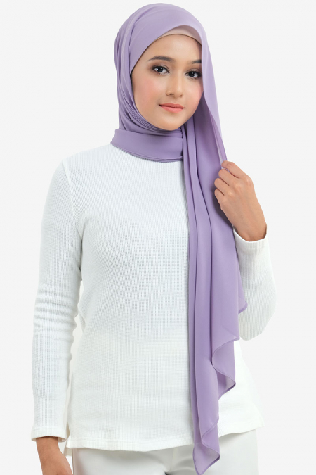 Aida Chiffon Tudung Headscarf - Dusty Lavender