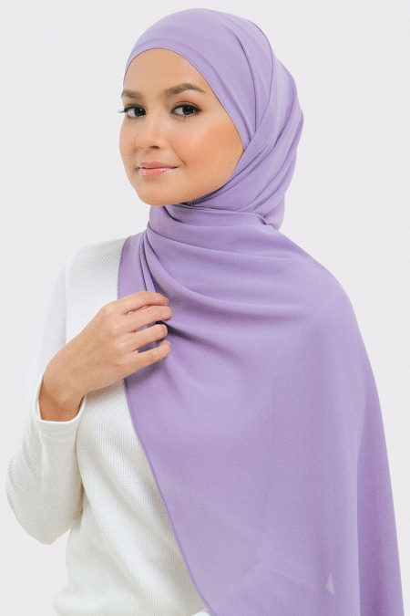 Aida Chiffon Tudung Headscarf - Dusty Lavender