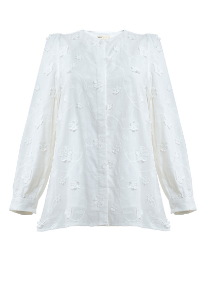 Fronia Embroidered Front Button Blouse