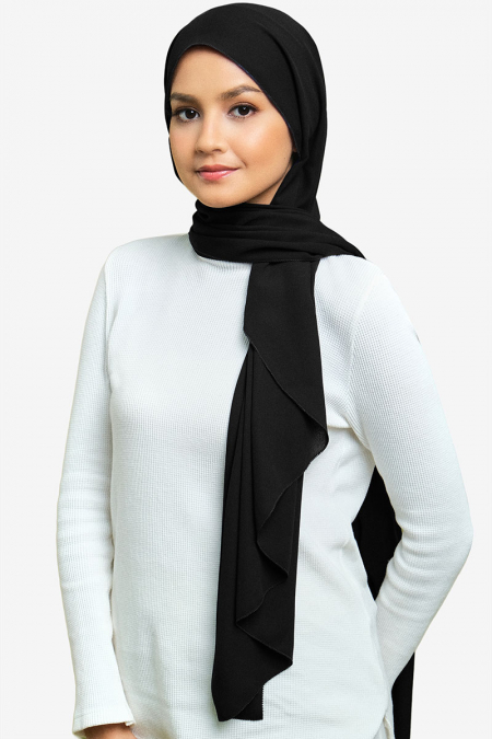 Janie Eyelash Headscarf - Black