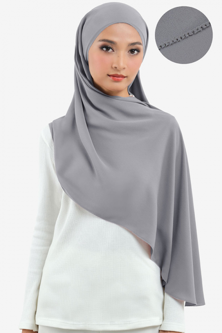 Janie Eyelash Headscarf - Grey