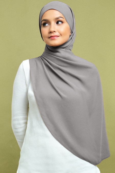 Janie Eyelash Headscarf - Grey