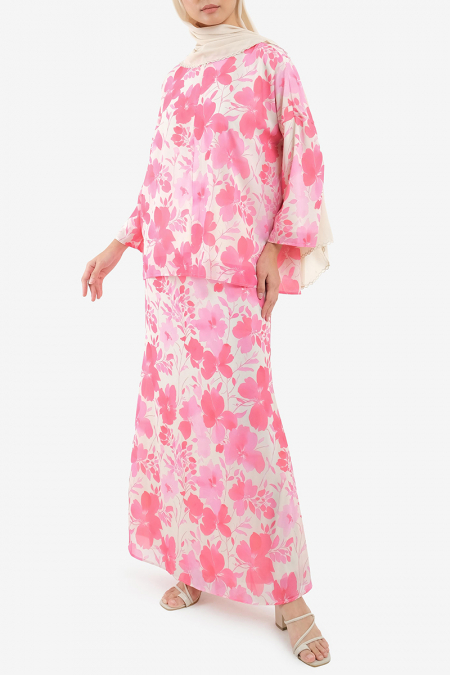Bahagia Blouse & Skirt - Pink Flower Canvas