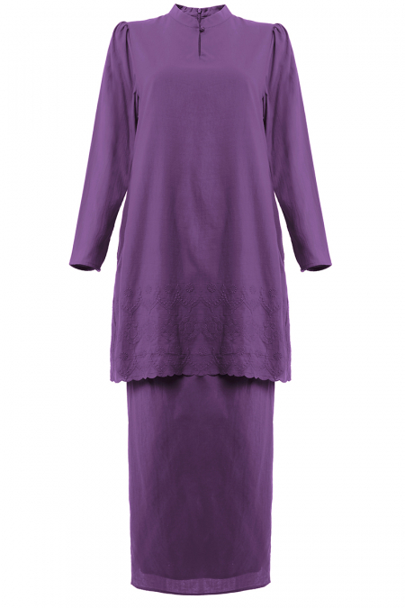COTTON Raya Blouse & Skirt - Eggplant