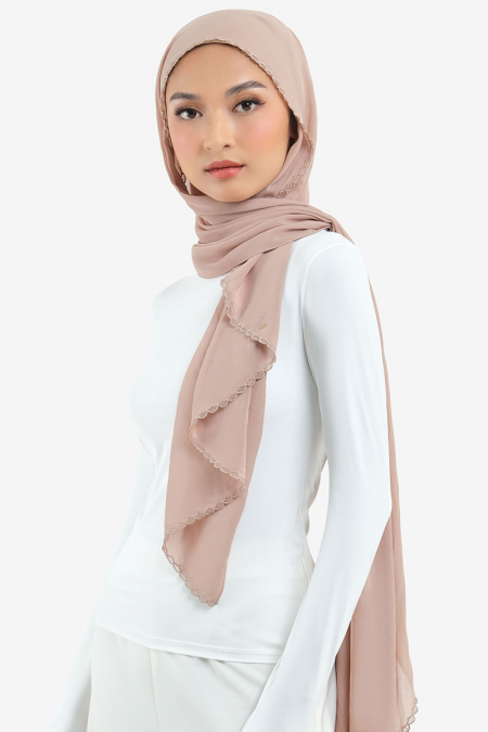 Aisyah Scallop Headscarf - Sand