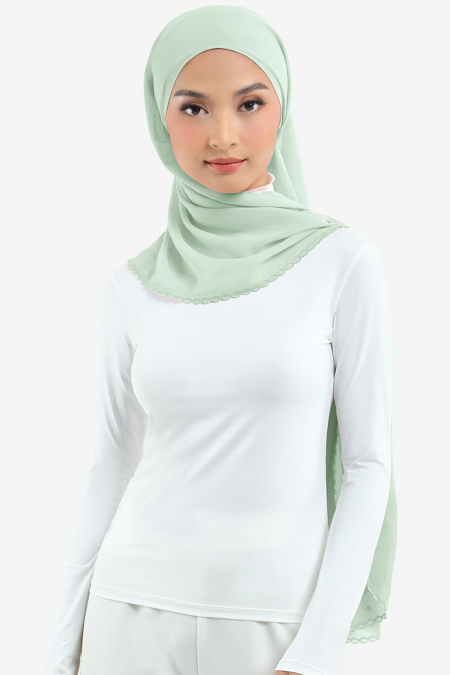 Aisyah Scallop Headscarf - Seafoam
