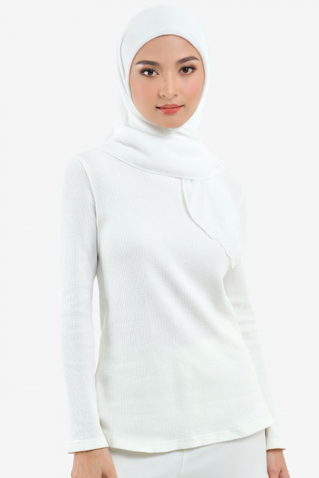 Dayana Square Voile Headscarf - Off White