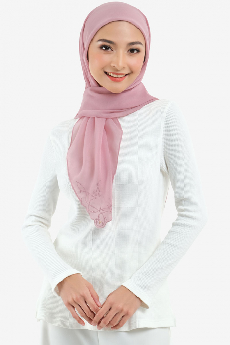 Dayana Square Voile Headscarf - Wild Rose