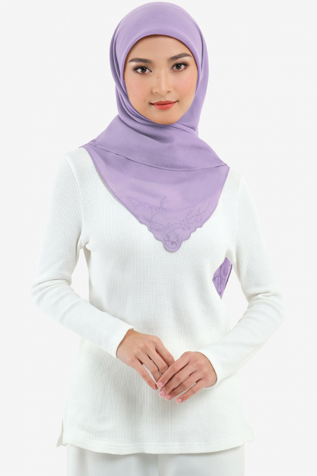 Dayana Square Voile Headscarf - Dusty Lavender