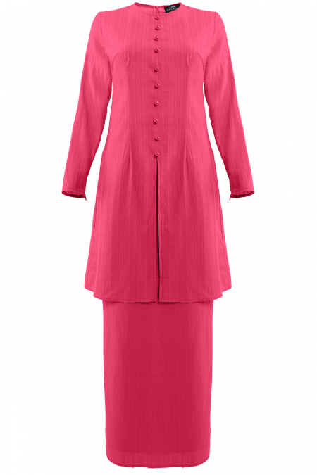 COTTON Teratai Blouse & Skirt - Dark Fuchsia