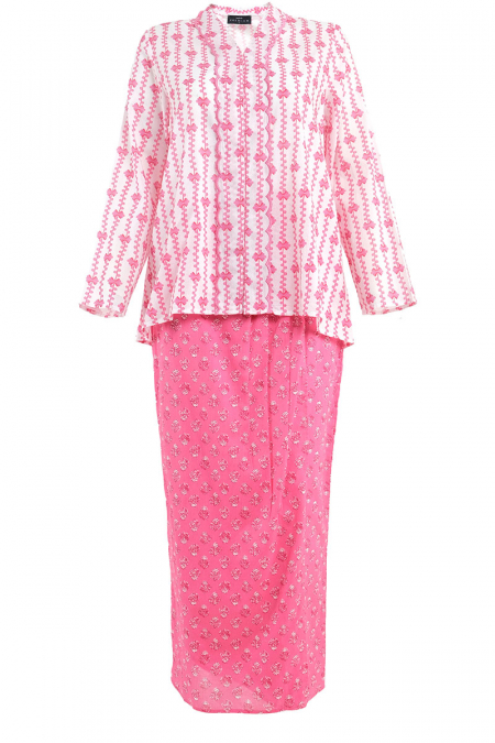 COTTON Gayong Blouse & Skirt - Cherry Pink
