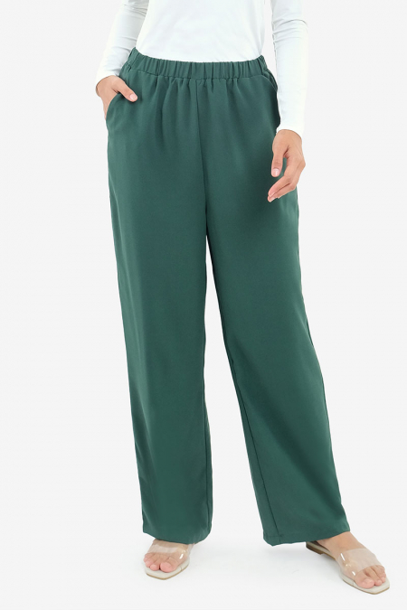 Sarena Straight Cut Pants - Forest Green