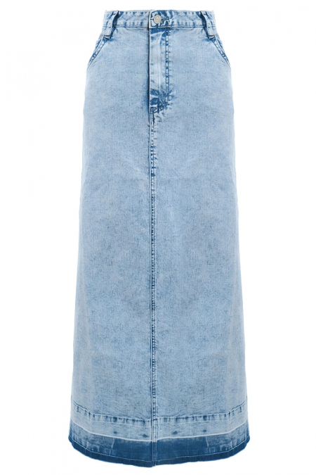 Jialin A-line Denim Skirt - Light Acid Wash