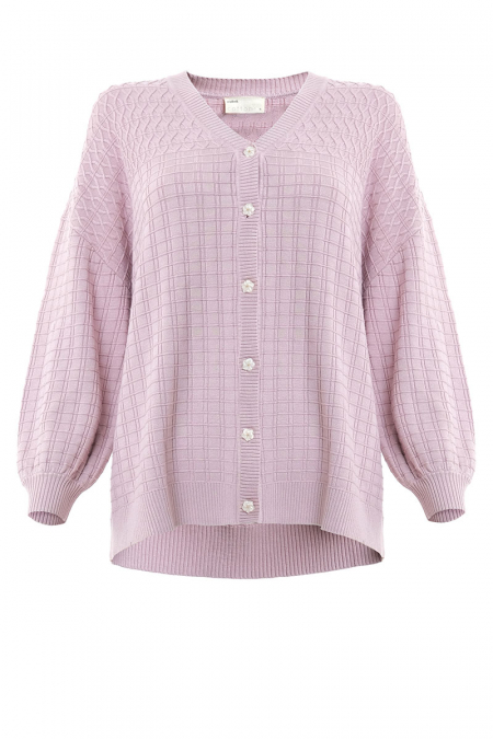Shirina Knitted Drop Shoulder Cardigan - Dusty Pink