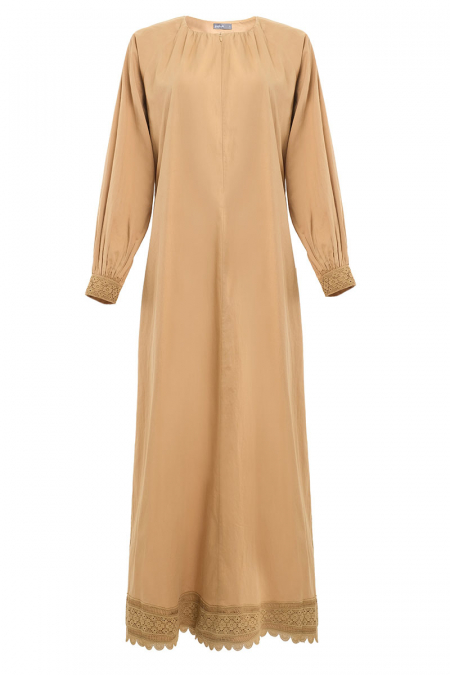 Keyanna Zip-Front Dress - Peanut