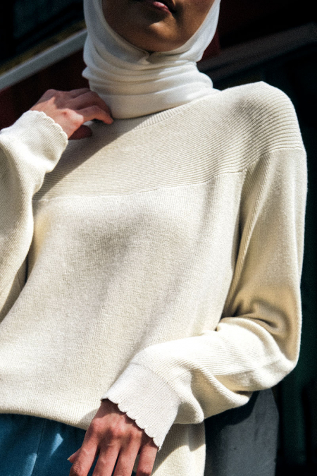 Mahsuri Round Neck Sweater - Oatmilk