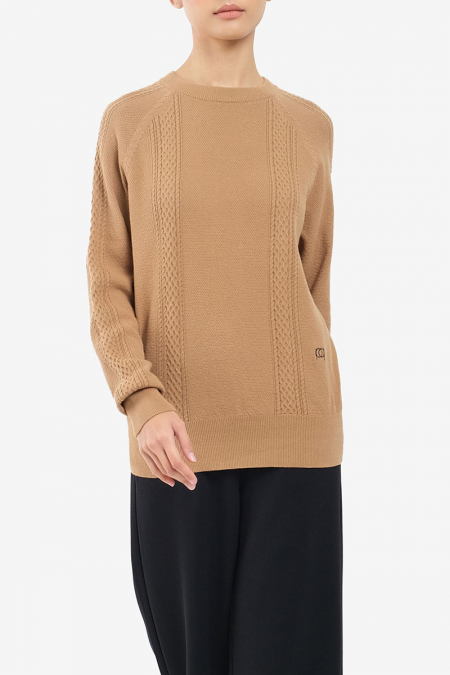 Maella Round Neck Sweater - Peanut