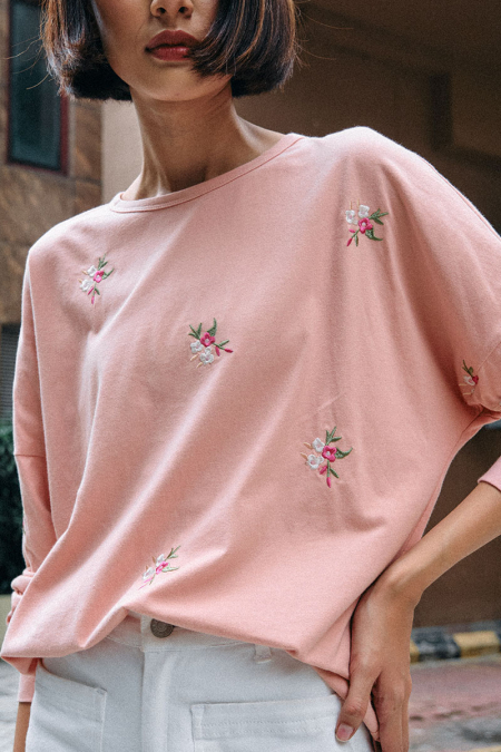 Kirsi Drop Shoulder Sweater 2.0 - Blossom Flower