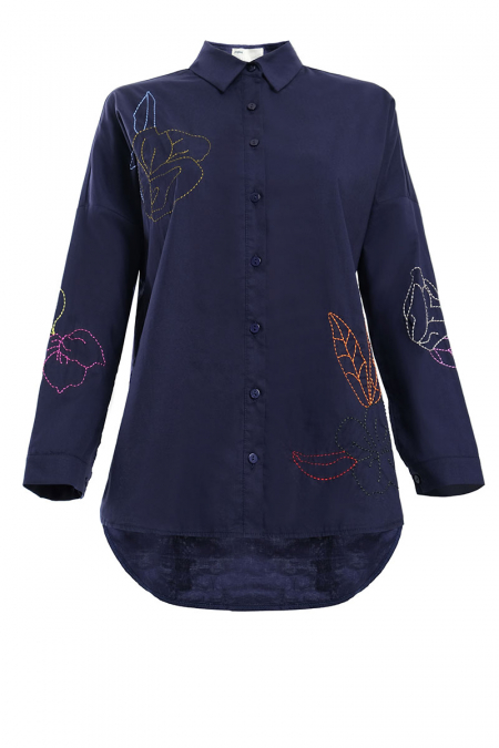 Shefa Front Button Shirt - Eclipse