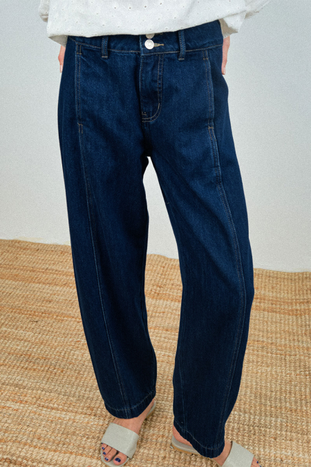 COTTON Philippa Mom Jeans - Dark Wash