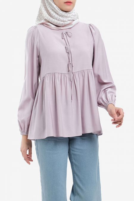 Sarafina Gathered Waist Blouse - Dusty Pink