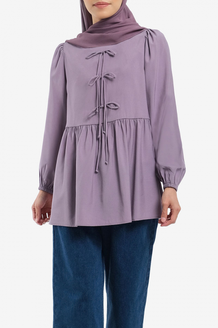 Sarafina Gathered Waist Blouse - Lilac