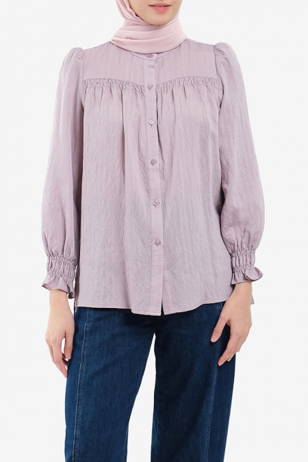 Mayran Front Button Blouse - Rose Dawn