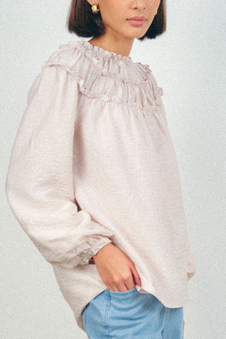 Ralena Flared Blouse - Pink Tint