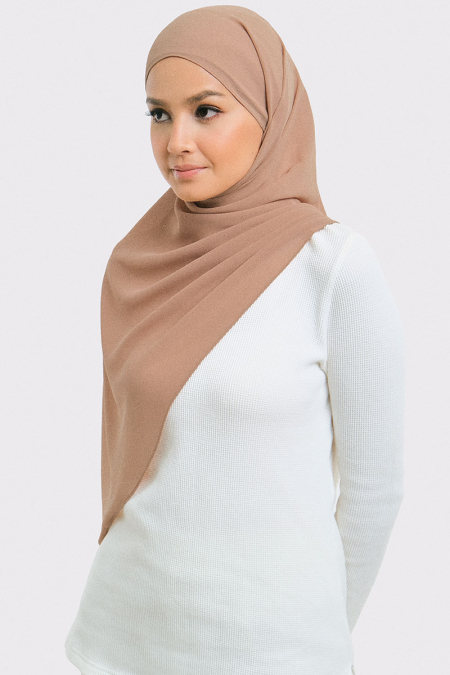 Aida Chiffon Tudung Headscarf - Milk Coffee