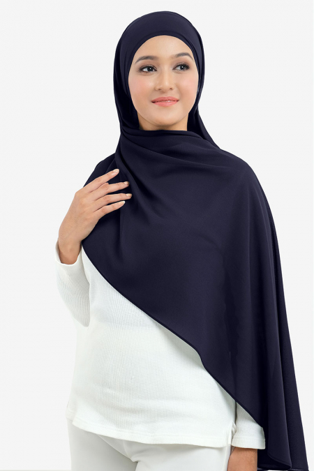 Aida Chiffon Tudung Headscarf - Graphite Blue