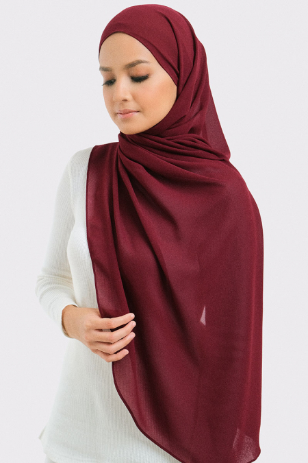 Aida Chiffon Tudung Headscarf - Maroon