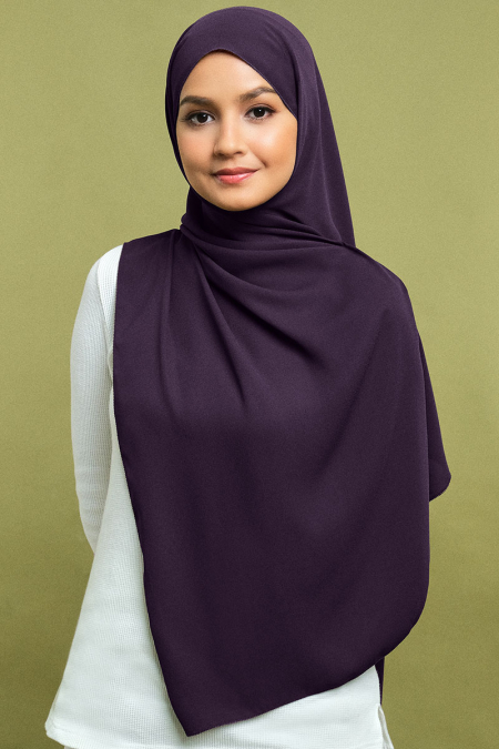 Janie Eyelash Headscarf - Deep Purple