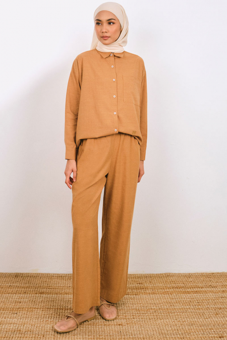 Tamikah Straight Cut Pants - Taffy Brown