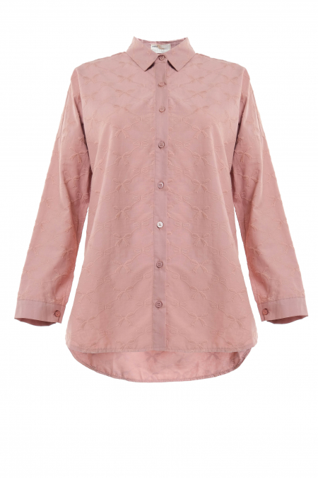 Yamila Front Button Shirt - Frappe Bow