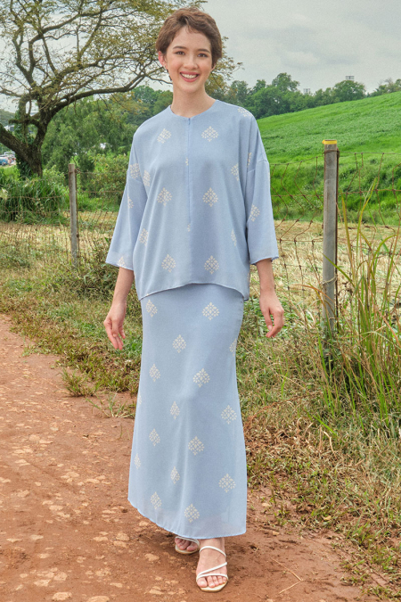 Sentosa Blouse & Skirt - Blue Tiles