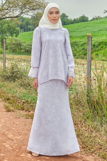 Kemangi Blouse & Skirt - Lilac Peony